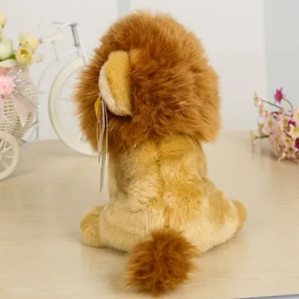 Yellow sitting 25cm lion plush toy, stuffed lion toy