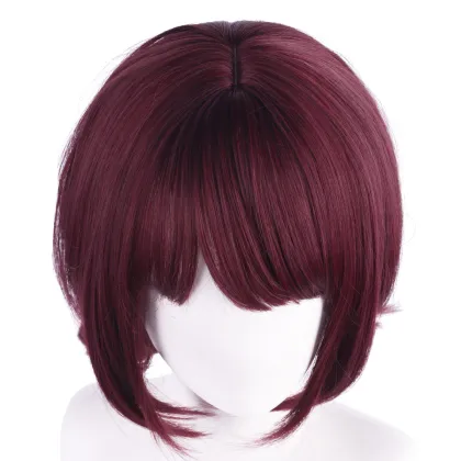 40cm Short Dark Red Nina Iseri Cosplay Wig - GIRLS BAND CRY