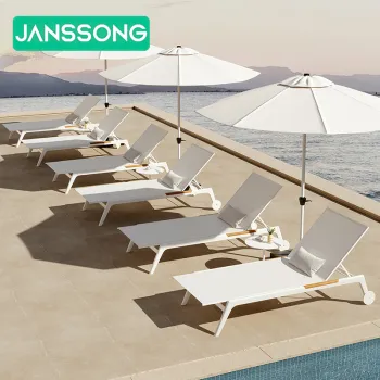 Modern Aluminum Sun Loungers for Outdoor Pools and Beaches