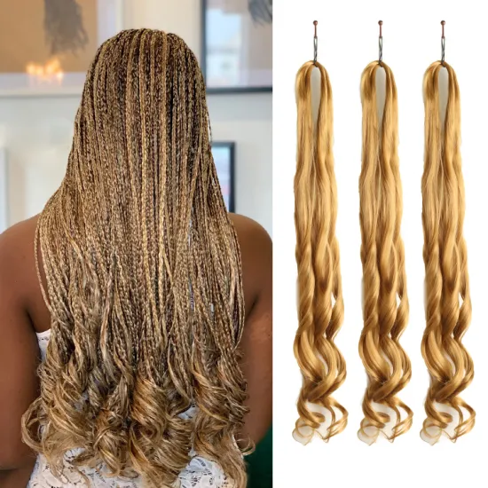 Wholesale 150g 75g loose wave fake ombre feather hair attachment curly free synthetic jumbo artificial wavy braiding wxtension