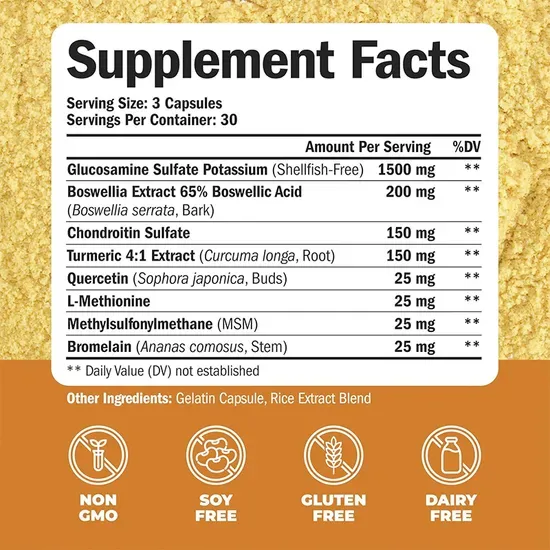 Joint Health & Comfort: OEM/ODM Glucosamine Chondroitin Turmeric Capsules for Sports Performance