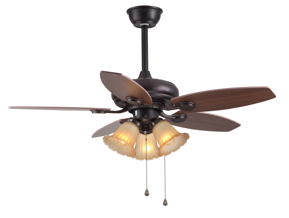 Brown Classic Ceiling Fan with 5 Blades