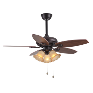 Ventilateur de plafond classique marron avec 5 pales