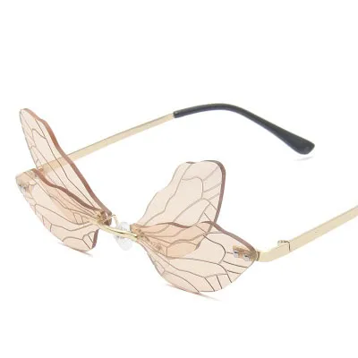 Tombow Shape Luxury Clear Rimless Sunglasses UV400 for Women and Men