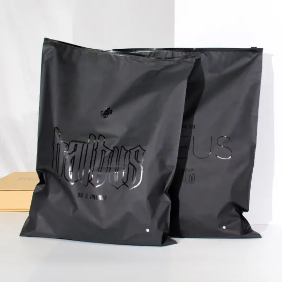 Customizable Black Frosted PE Zipper Packaging Bags for Clothing and Underwear with Matte Plastic Zip Lock Poly Bags