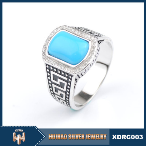 hot selling new fashionable rhodium plated 925 wholesale silver ring for men