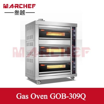 GOB-309Q 3 เลเยอร์ 9 กระทะขนาดใหญ่ความจุก๊าซเตาอบ _BREAD OVEN_KITCHEN BAKERY Machine