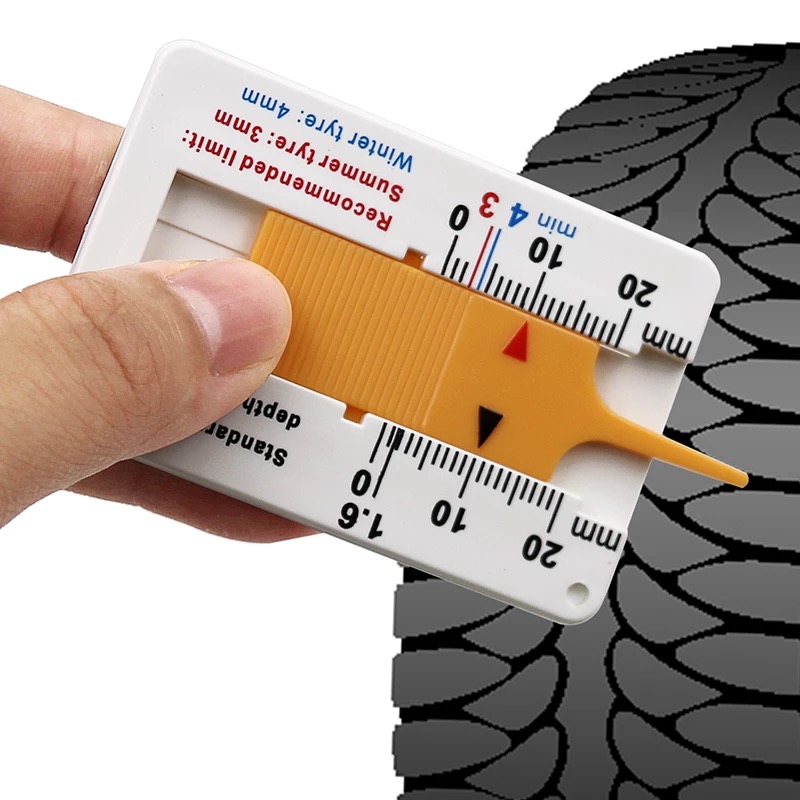 Tyre Tread Depth Depthometer Gauge Caliper Plastic Tread Ruler Depth Ruler Motorcycle Truck Tire Wheel Measure Tool