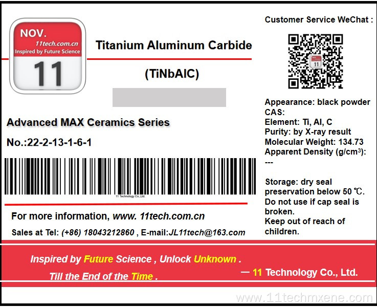 Mixed metal MAX phase materials TiNbAlC