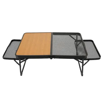 Feistel Outdoor Aluminum Alloy Folding Mesh Table - Portable Double-Layer Barbecue Camping Table