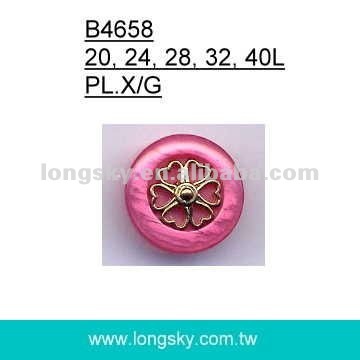 Combined gold plastic button for lady's coats (#B4658)