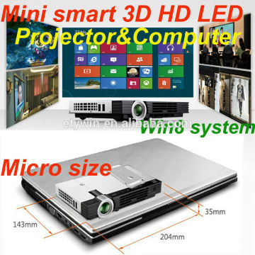 Projector Win8 system full hd 3d led projector with computer 300 inch projector screen mini projector