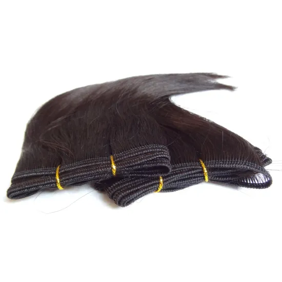 Stock Free Shipping: Black Virgin J-Curl Brazilian Hair Extension - Single Sewing Weft Bundle, 6 Inch Short