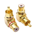 RCA Right Angle Adapter Gold-Plated Male Female Connector