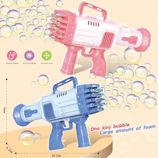 32 Holes Fully Automatic Bubble Machine Toy - Outdoor Garden Soap Water Bubble Gun For Kids