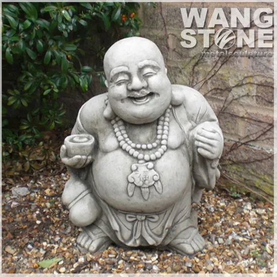 Chinese Stone Laughing Buddha Statue