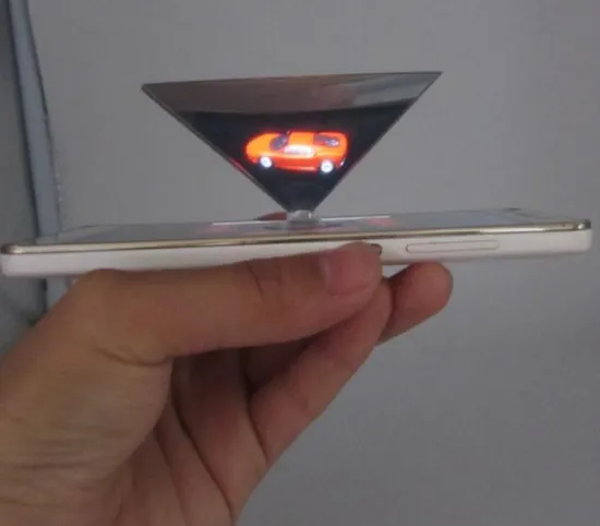 Mini Holographic Projector: Bringing 3D Holograms to Your Mobile Phone with Pyramid Technology