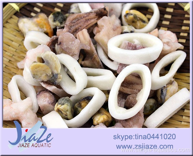 seafood mix squid ring mussel meat