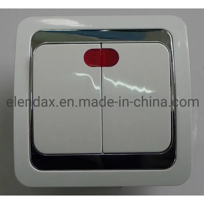 Sakelar Dua Gang Dasar Keramik atau Plastik