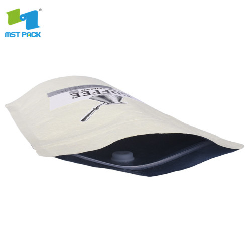 High quality biodegradable kraft paper bag stand up with clear window