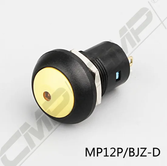 12mm plastic waterproof 1NO latching led button switch