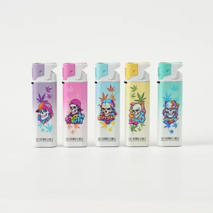 Trendy brand graffiti skull and leaf print lighter