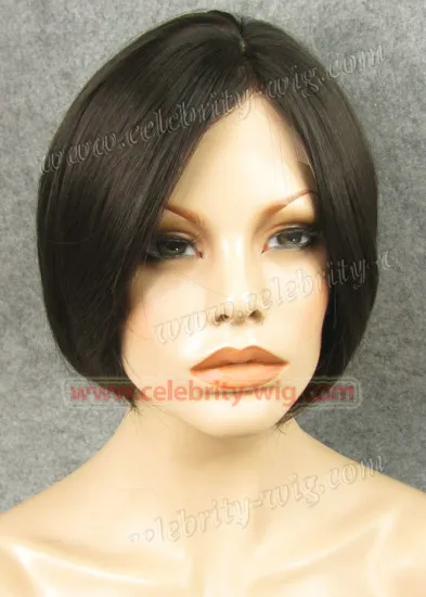 Short Chic Dark Brown Synthetic Lace Front Wig Victoria Beckham Wig