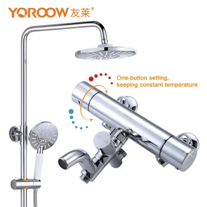 YOROOW 304 Stainless Steel Shower Set with Bidet Sprayer and Constant Temperature Faucet