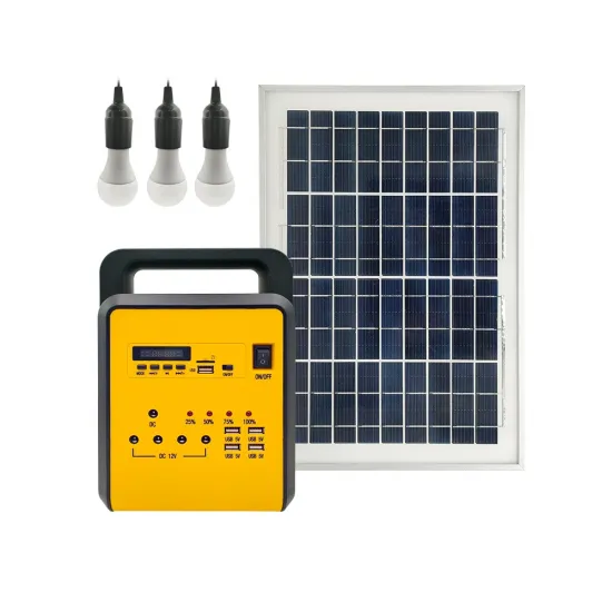 10W Solar-Powered 7000mAh Lead Acid Battery FM Radio System with 4 LED Bulbs and 12V DC Ports: Miniature Light System Kit