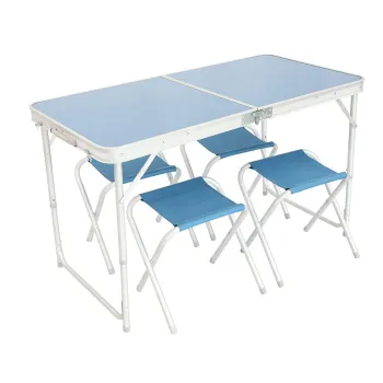 Portable Aluminum Camping Table and Chairs Set for Picnic - 120CM