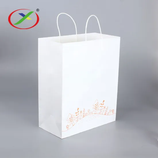 Luxury Gift Craft Shopping White Kraft Paper Bag