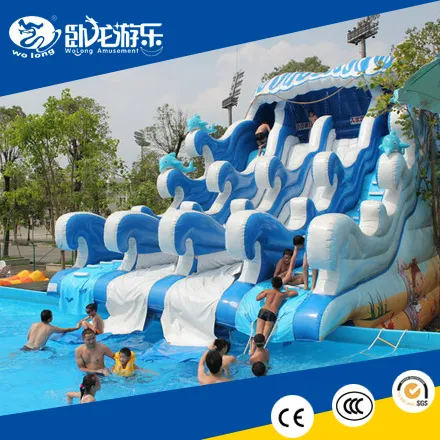 summer durable wave inflatable water slide for sale
