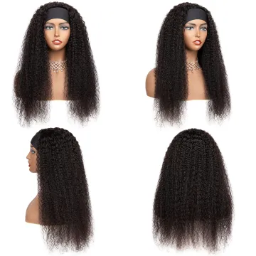 High Quality Wigs With Attached Headbands Braids Wig Human Hair Headband Wig