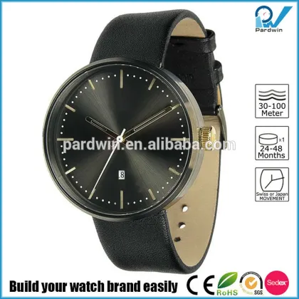 water proof black screw caseback sunray dial watch
