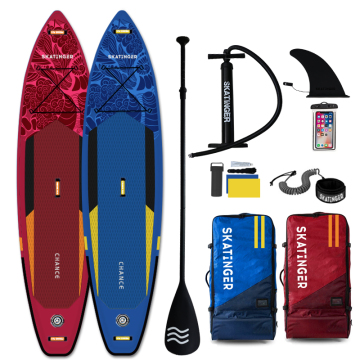 SKATINGER Double Layer Inflatable Stand Up Paddle Board for Surfing and Water Sports with Accessories