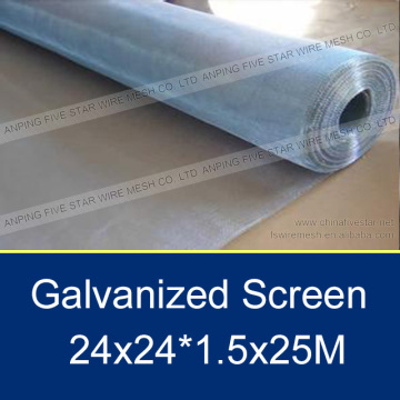 BWG34 *25M /24x24 Galvanized Window Screen