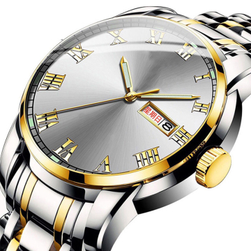 High End Classic Luminous Water Resistant Quartz Watch with Stainless Steel Strap for Men