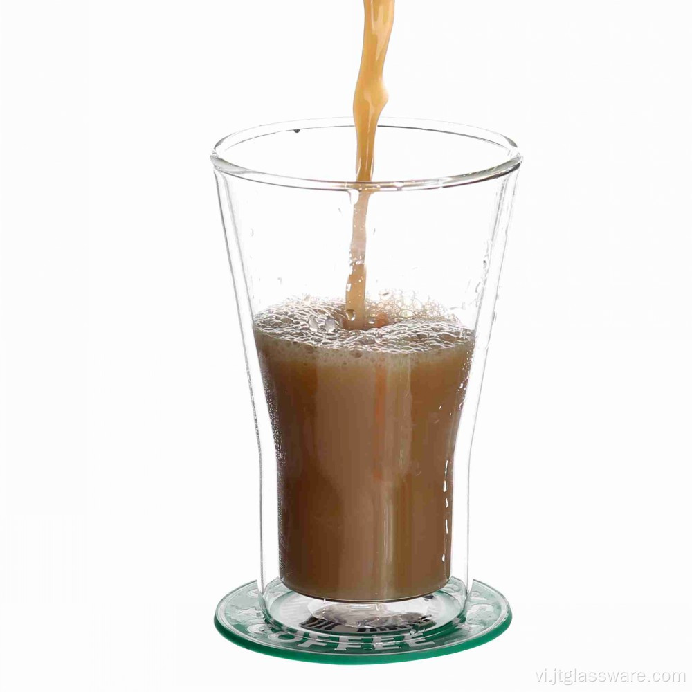 Cốc nước cà phê sữa thủy tinh