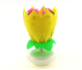 Vela en forma de flor de loto giratoria de alta calidad