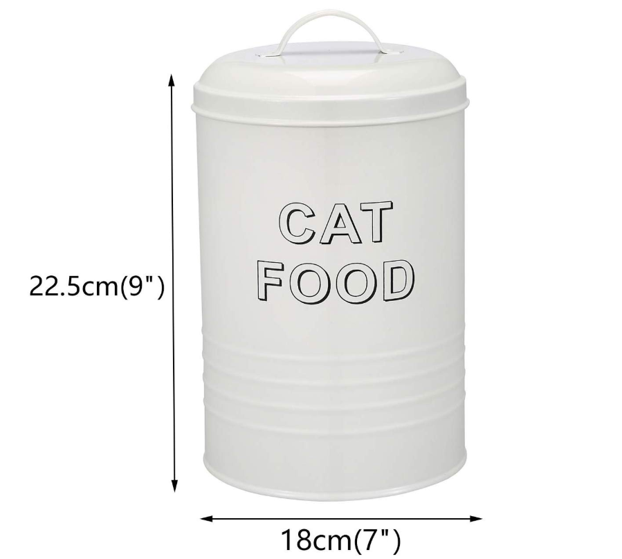 Pet Food Storage Tin With Serving Scoop