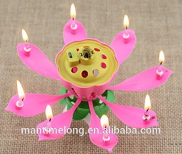 lotus candle lotus flower shape candle lotus flower music fireworks birthday candle