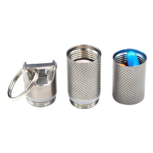 Two Section Waterproof Titanium Pill Case Containers Capsule