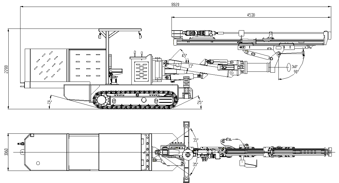 Mining crawler diesel-electric tunneling drilling vehicle