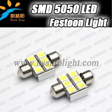 SV8.5 6 smd 5050 chips 31mm festoon led canbus light multi-color