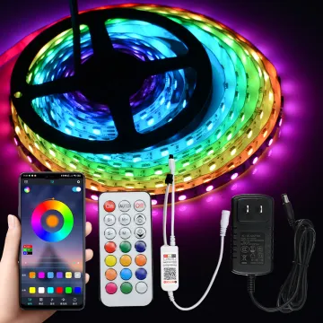 IP20 21 Key 8806C 5050 5M 30LED 12V RGB Smart LED Strip Light Kit with IR Remote Control