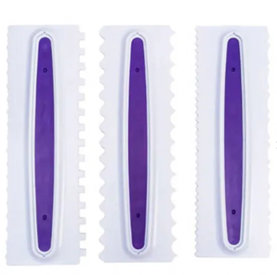 3-piece BPA-Free Plastic Icing Comb Set: Perfect Tool for Cake Decorating with Fondant, Mousse, and Butter Cream