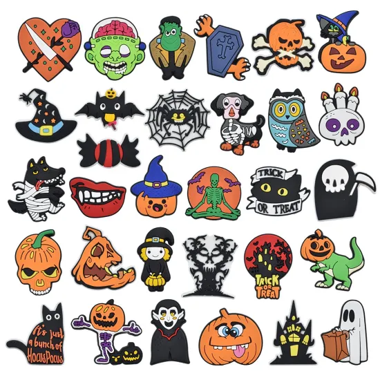 Cute Cartoon New Hole Halloween Shoes with Buckle and Clog Charms Wholesale