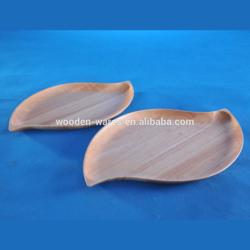 leaf shaped food safe wooden serving plate