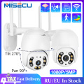 MISECU H.265X PTZ Wifi IP Camera 1080P 5MP Speed Dome AI Security Camera Wireless ONVIF Audio Outdoor Waterproof IR Color Night