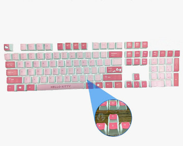 OSHID Lovely Pink 104Keys Thermal Sublimation PBT Keycaps Cherry Profile